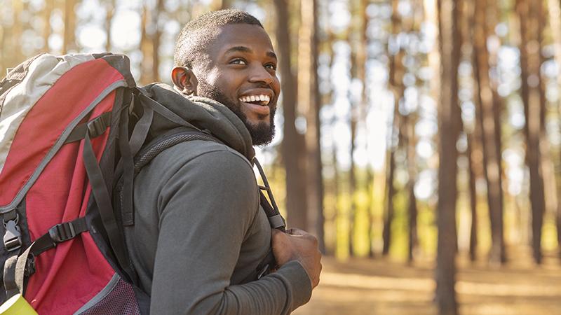 Man going for a hike