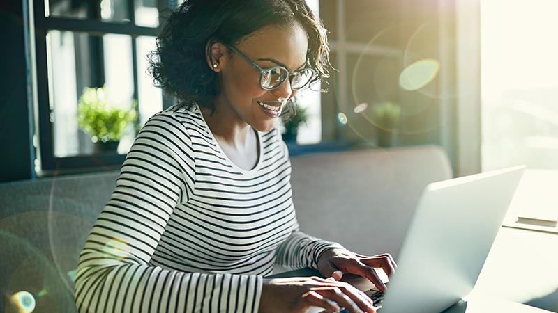 Woman on a laptop